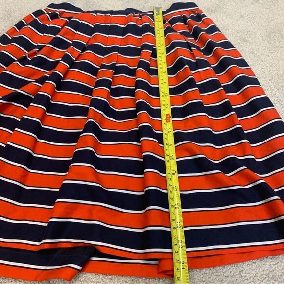 J. Crew Gondola Nautical Red White Navy Striped Pleated Sz 6 - Picture 8 of 10